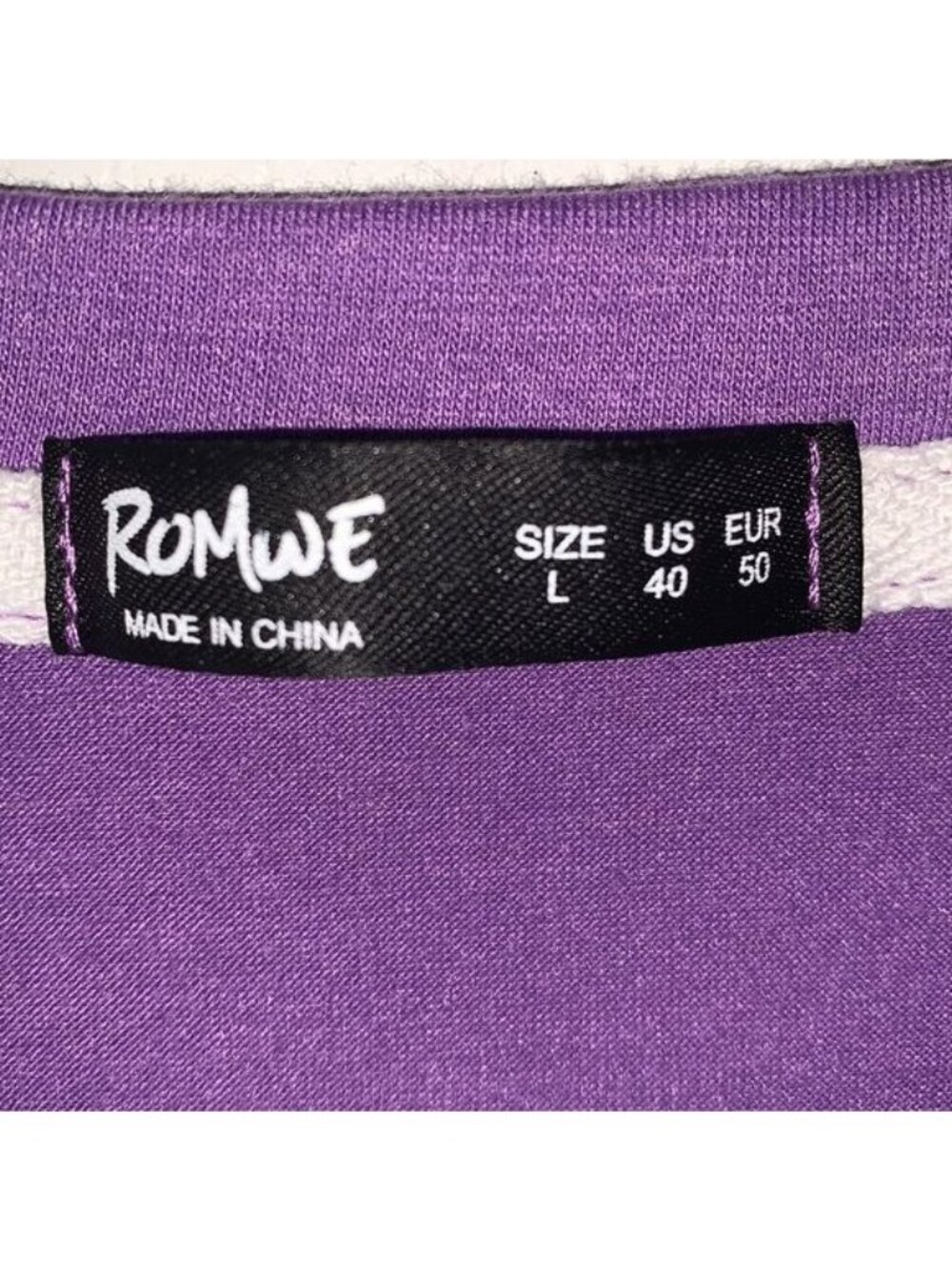 Dont Talk To Strangers Graphic T-Shirt Romwe L Purple Alien Print - Picture 2 of 8